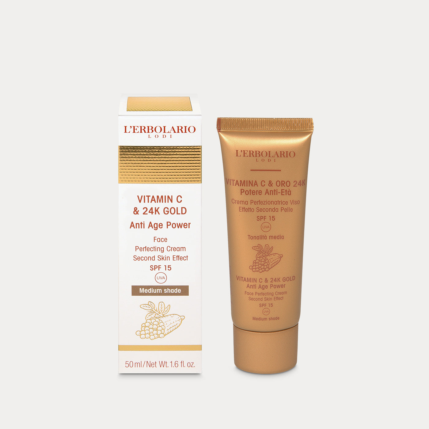 Face Perfecting Cream medium shade Vitamin C & 24K Gold