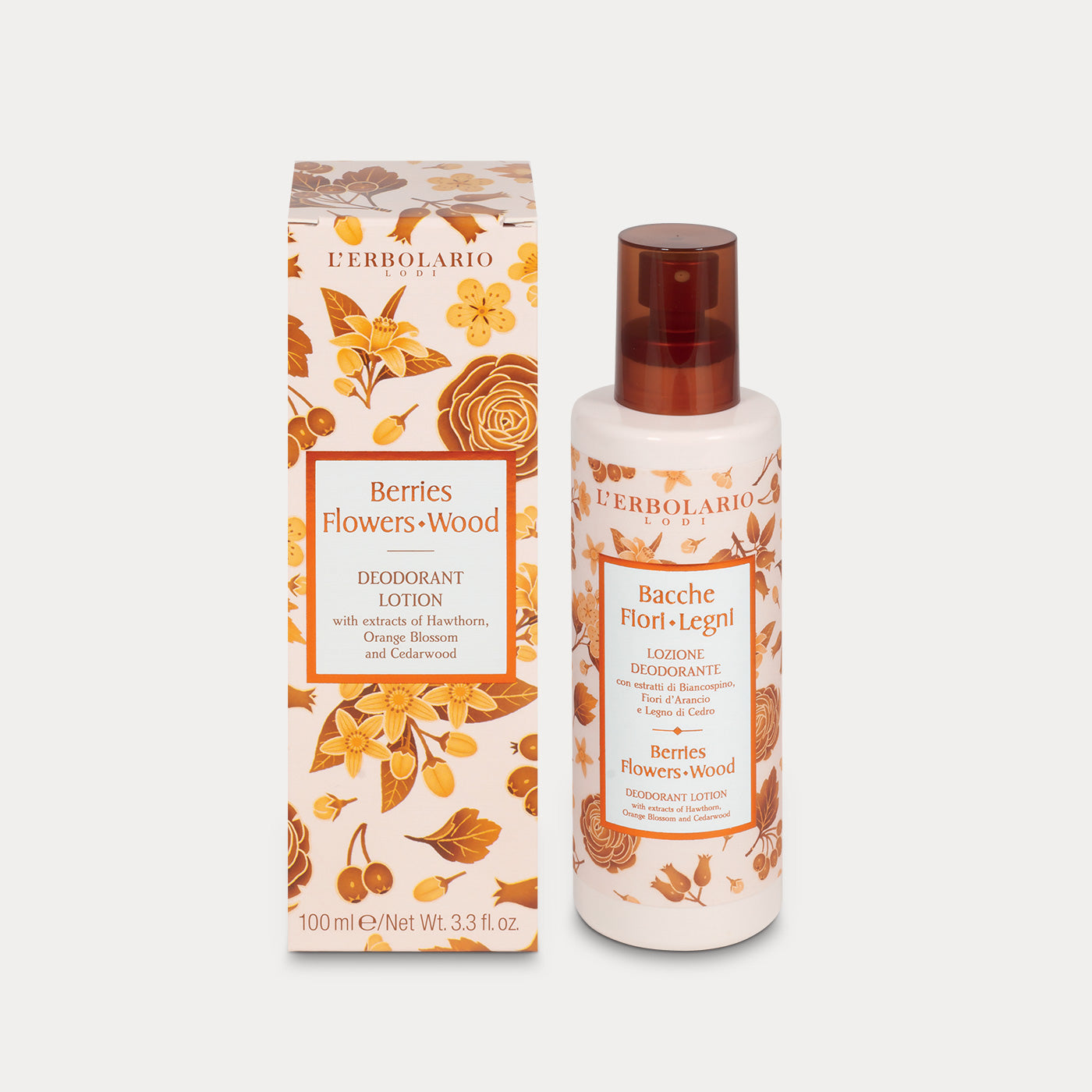 Deodorant Lotion Berries Flowers Wood