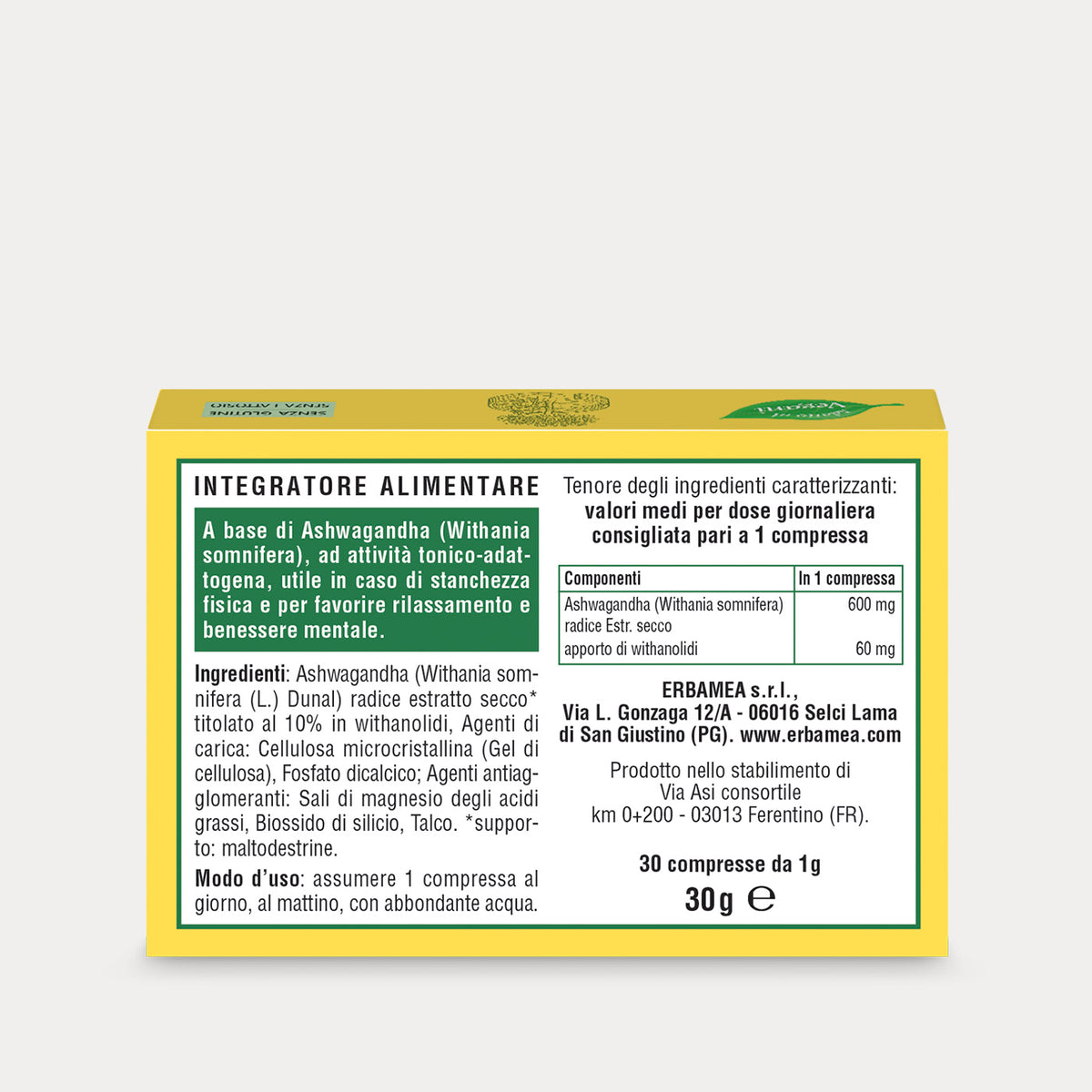 Food supplement Ashwagandha