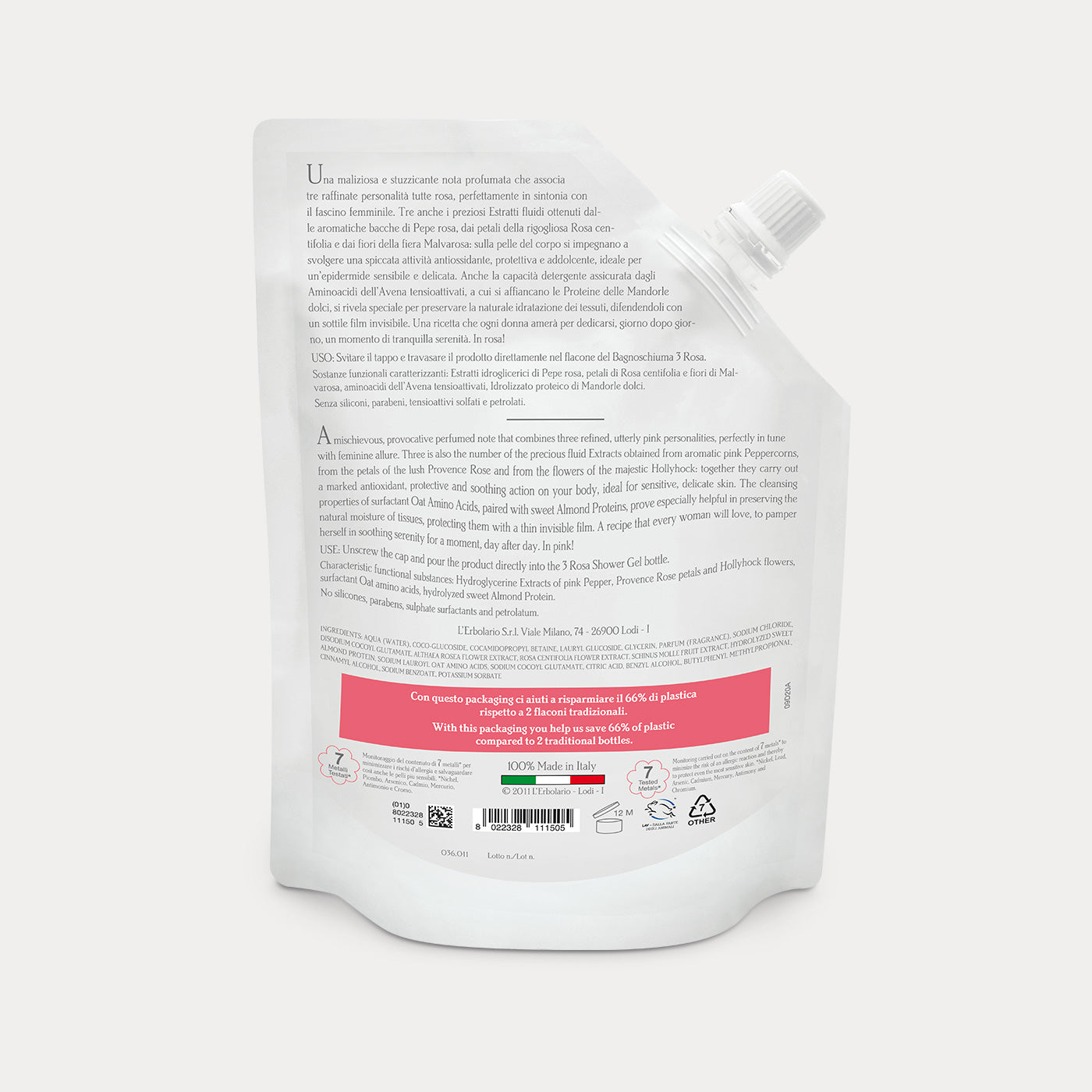 Eco Refill Shower Gel 3 Rosa – L'Erbolario International