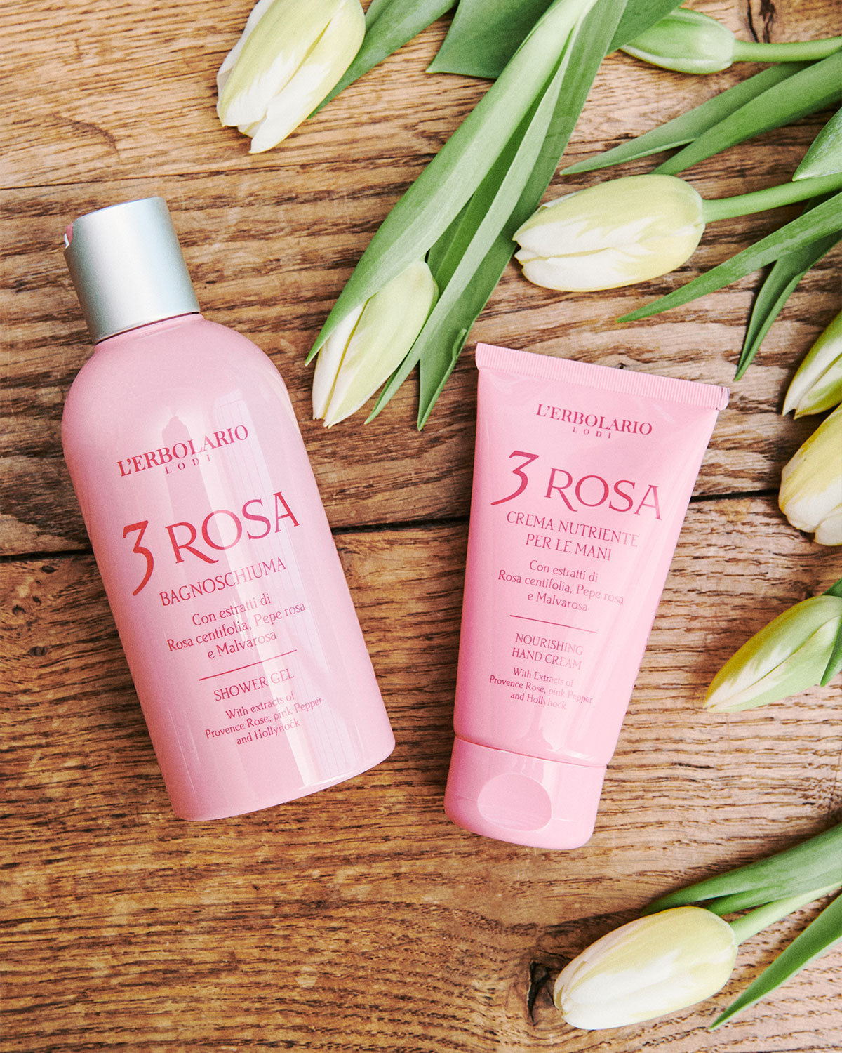 3 Rosa: Floral Fragrance, Scented Body and Hand Cream – L