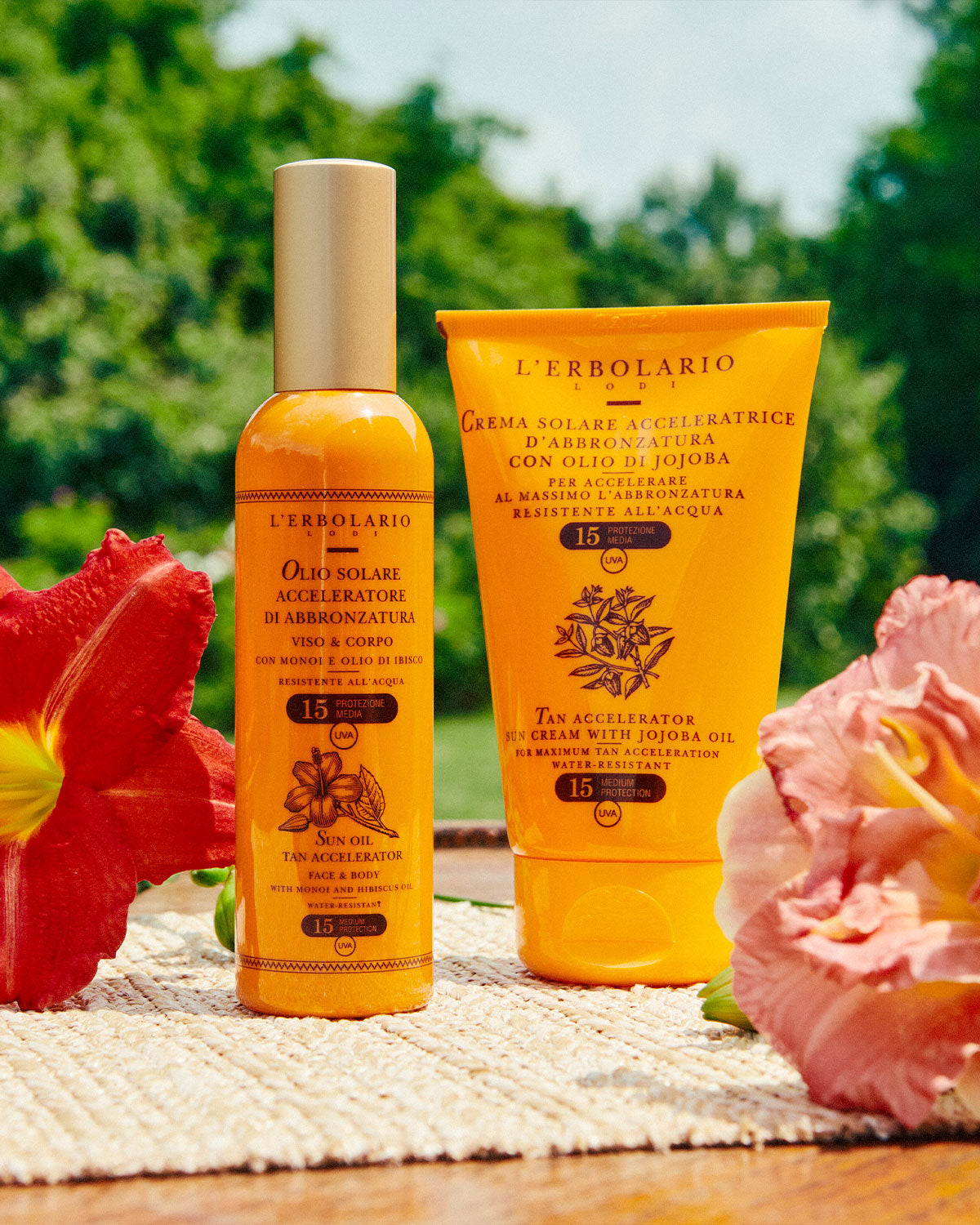 L'Erbolario Sonnencreme SFP 15 – 75 Ml, Mit Pflanzlichem Bräunungsbeschleuniger, Wasserfest, Ohne Silikone & Parabene