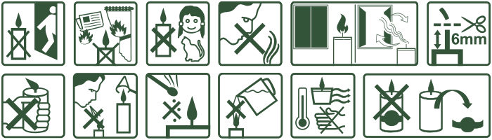 Icon set Safety & Warnings - Candles